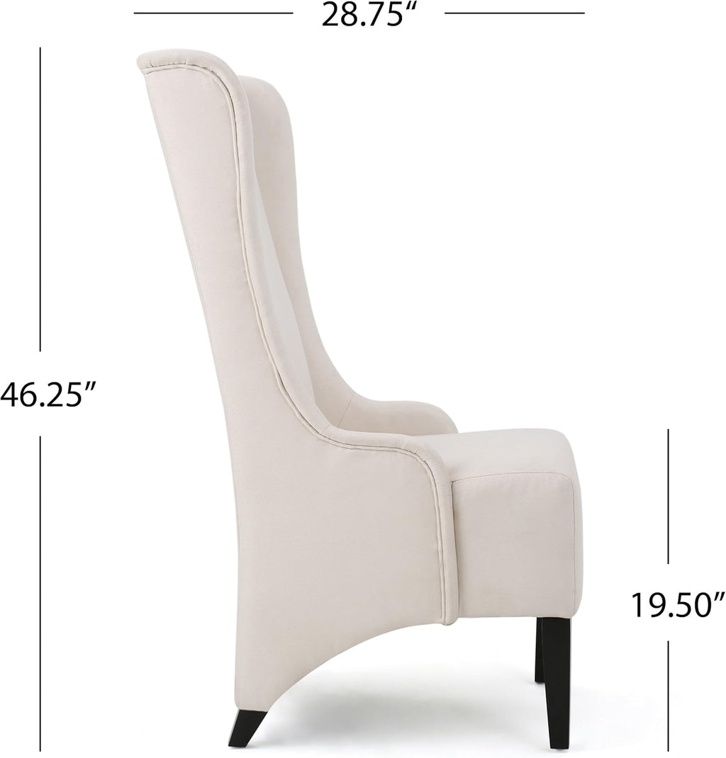 Christopher Knight Home Callie Fabric Dining Chair, Beige, 23.25" x 28.75" x 46.25"