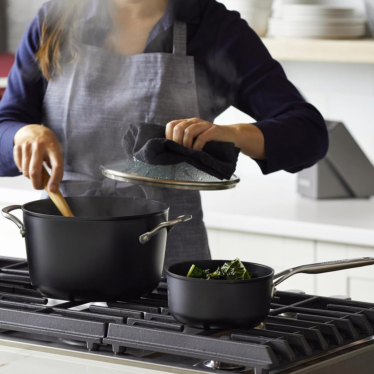 KitchenAid Hard Anodized Induction Nonstick Cookware Pots and Pans Set, 10 Piece, Matte Black