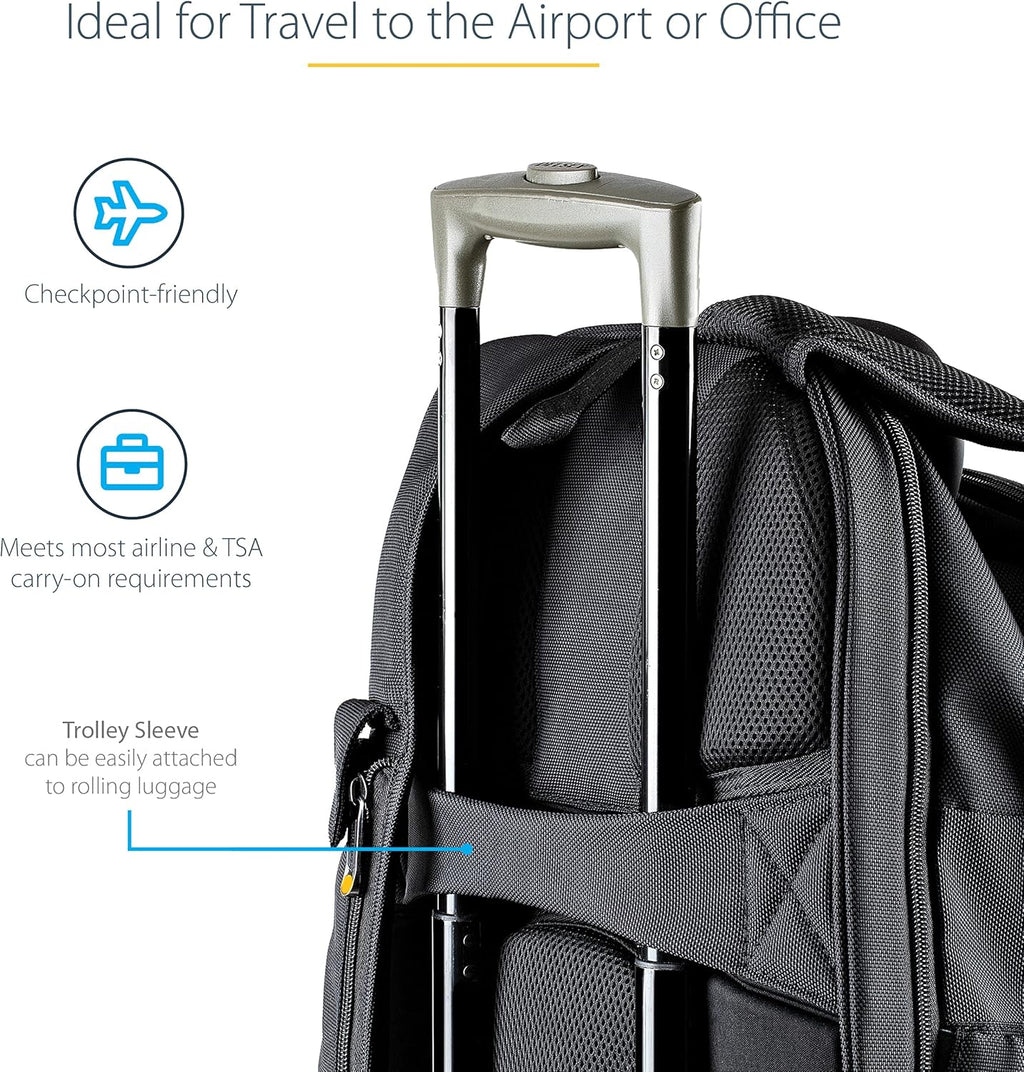 StarTech.com 17.3" Laptop Backpack with Removable Accessory Case - Professional IT Tech Backpack for Work/Travel/Commute - Durable Ergonomic Computer Bag - Nylon - Notebook/Tablet Pockets (NTBKBAG173)