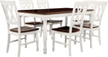 Crosley Furniture Shelby 7-Piece Traditional Dining Table Set for 6, Dinner Tables with Kitchen Chairs, Distressed White