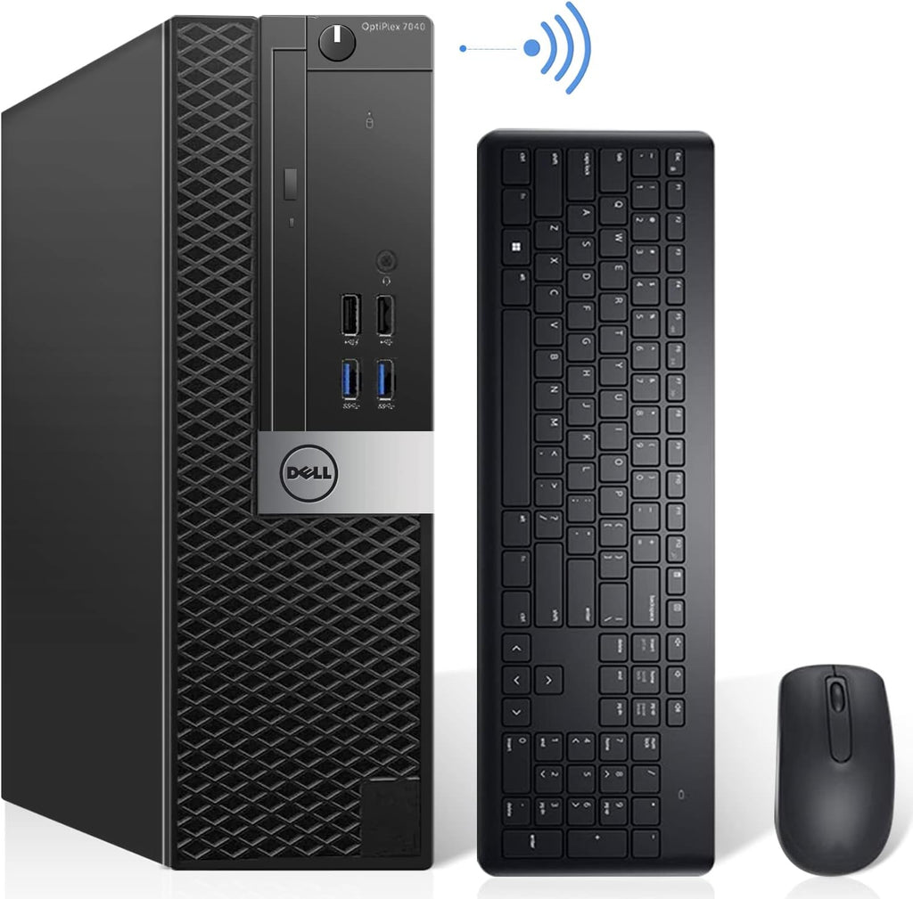 Dell OptiPlex 7040 SFF Desktop Computer PC Intel Quad Core i7-6700 3.20GHz AX200 Built-in WiFi 6 Bluetooth 16GB DDR4 256GB NVMe M.2 SSD 2TB HDD HDMI Wireless Keyboard & Mouse Windows 11 Pro (Renewed)