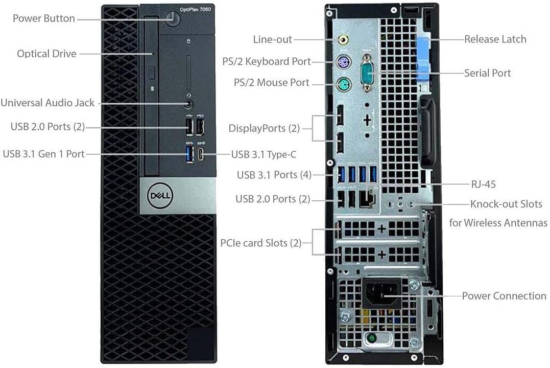 DELL Optiplex 7060 SFF Desktop Computer PC | Intel 8th Gen i7-8700 (6 Core) | 32GB DDR4 Ram 512GB NVMe M.2 SSD | Built-in WiFi & Bluetooth | Windows 11 Pro | Wireless Keyboard & Mouse(Renewed)