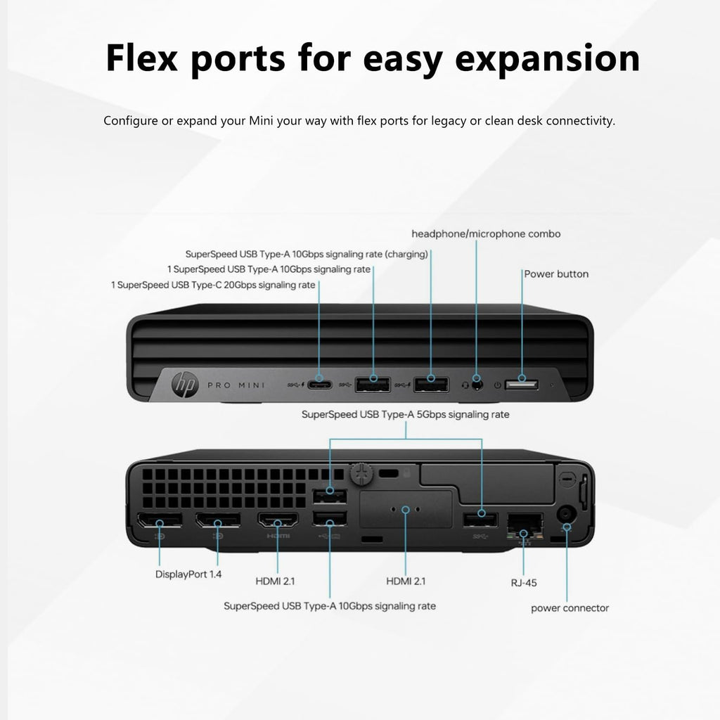 HP ProDesk 400 G9 Mini Business Desktop, 13th Gen Intel 14-Core i5-14500T, 16GB DDR5, 1TB SSD, Wi-Fi 6E, HDMI, DP, Support 3-Monitor 4K, Wired KB and Mouse, Windows 11 Pro, 64GB Flash Drive Bundle