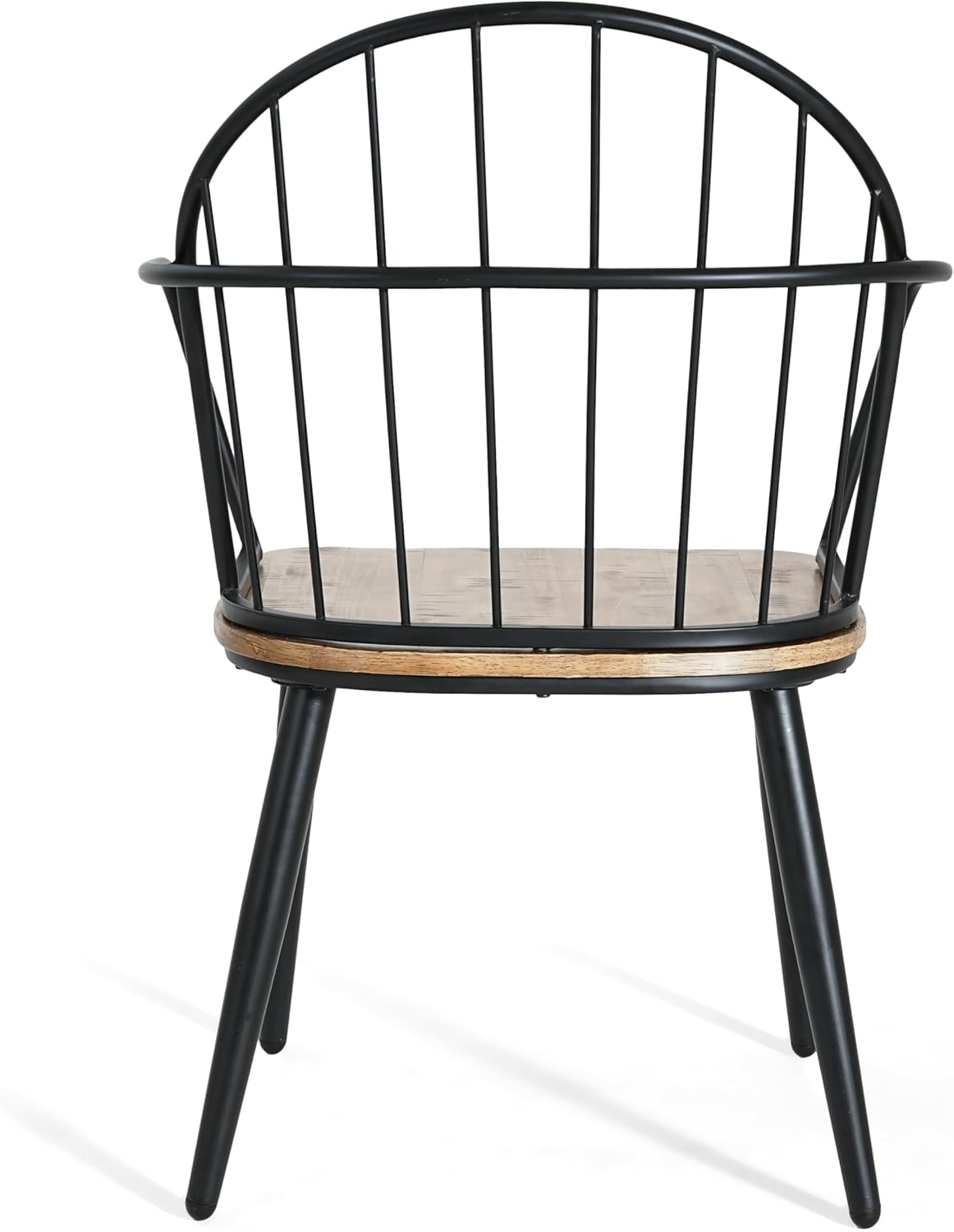 Christopher Knight Home Drats Dining Chairs Set of 2, Accent Dining Chair, Birch Finish Seating Kitchen Chair, Bucket Backrest Metal Frame Armchair, Industrial Dining Chair for Dining Room, Natural