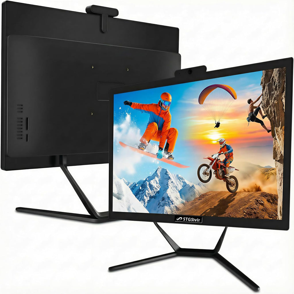 STGSivir All in One Desktop Computer, 21.5-inch FHD Display, Intel Core i5 up to 3.6GHz, 16G Memory, 512G SSD, WiFi 5, Bluetooth, RGB Keyboard & Mouse, Webcam, Windows 11 Home