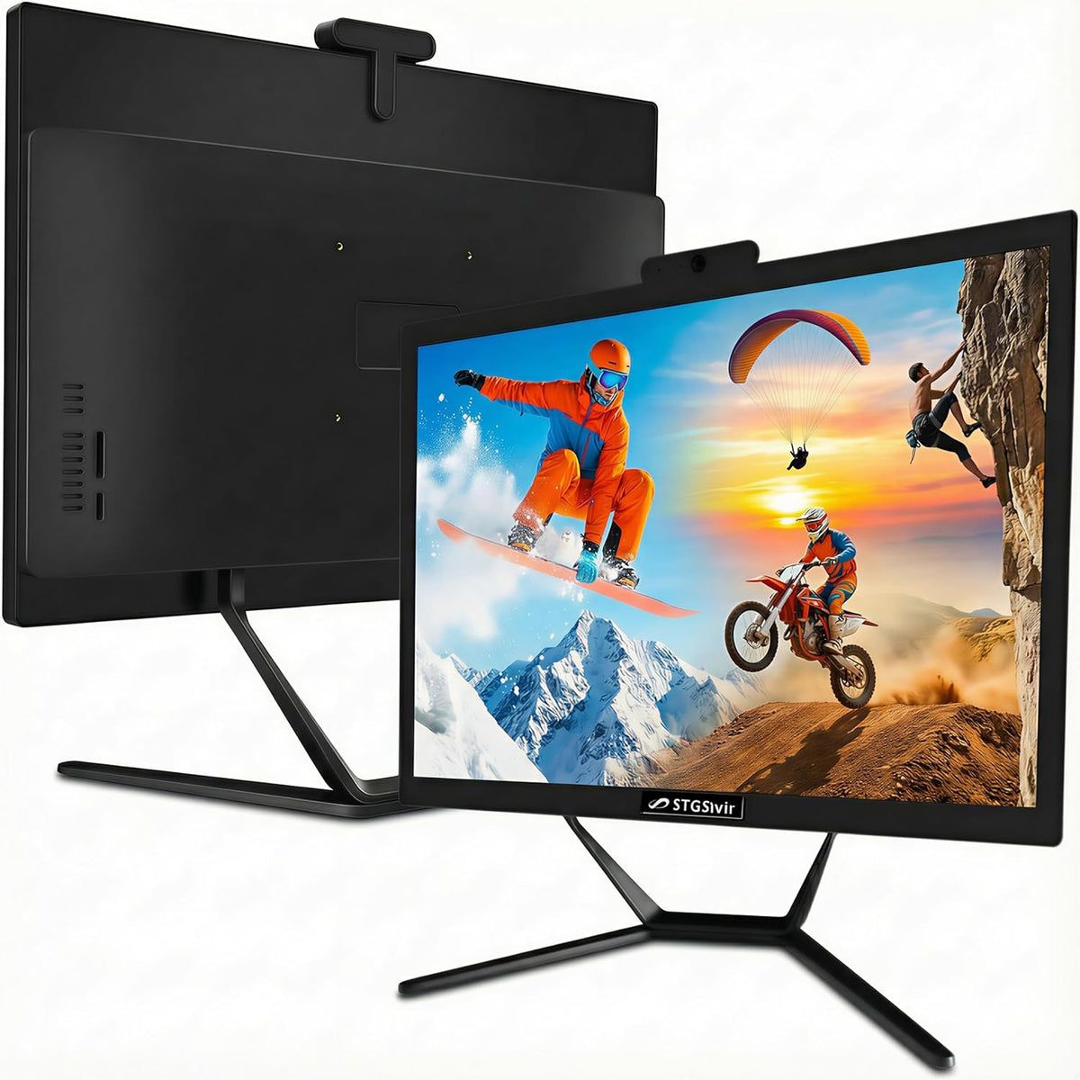 STGSivir All in One Desktop Computer, 21.5-inch FHD Display, Intel Core i5 up to 3.6GHz, 16G Memory, 512G SSD, WiFi 5, Bluetooth, RGB Keyboard & Mouse, Webcam, Windows 11 Home
