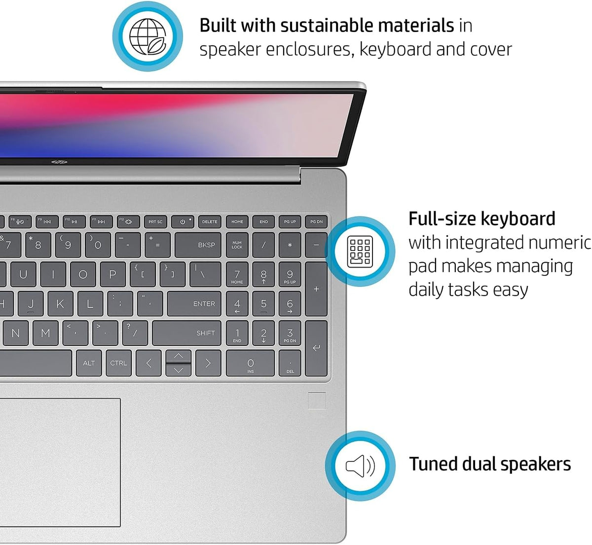HP 15.6" Diagonal Full HD (1920 x 1080) Laptop, 11th Gen Intel Core i5-1135G7 Processor, 8GB DDR4 RAM, 256GB SSD, 802.11ac, Bluetooth, HDMI, Windows 11
