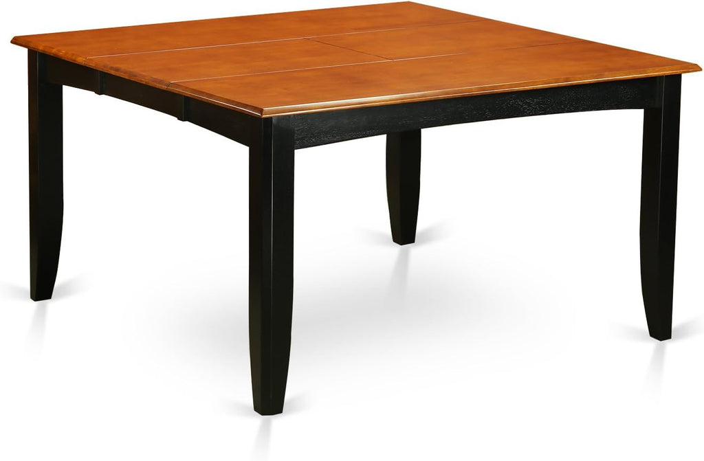 East West Furniture PFNO9-BCH-W 9 Piece Dining Room Table Set Includes a Square Kitchen Table with Butterfly Leaf and 8 Dining Chairs, 54x54 Inch, Black & Cherry