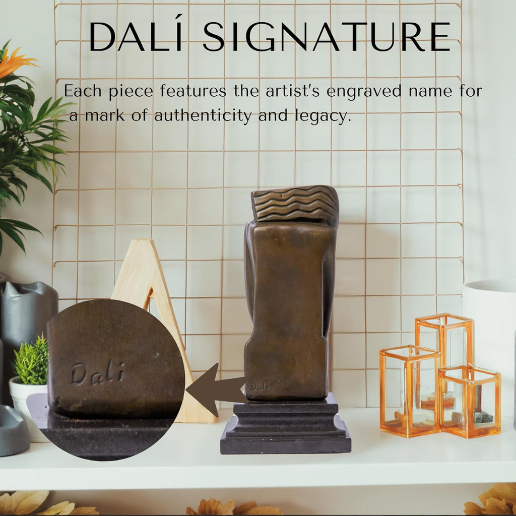 9.8'' Dalí Signed Bronze Sculpture – Surrealist Woman Figurine on Marble Base, Limited Edition Collectible Art for Gift, Home Office Decor, Museum & Gallery Display