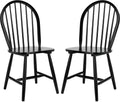 SAFAVIEH Furniture - Camden Spindle Dining Chair Set of 2 - Black - Solid Wood - Classic Windsor Design - Ideal for Dining Room, Kitchen, 17.83" Seat Height (DCH8501A-SET2)
