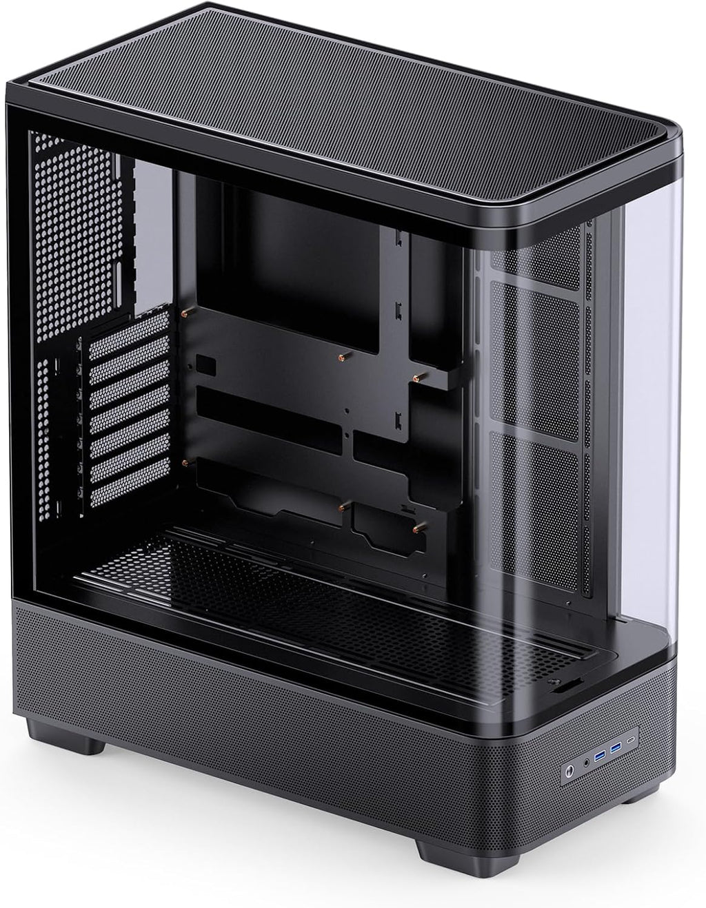 JONSBO TK-5 Black ATX PC Case, Hyperbolic Ultra Wide Scene Back-Connect Desktop Case,10 Fan Positions,High Compatibility,Supports BTF MB,460mm GPU/360AIO/180mm Air Cooler,ATX PSU,Mid Tower Case Black
