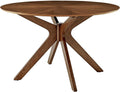 Modway Crossroads 47" Round Wood Dining Table, Walnut
