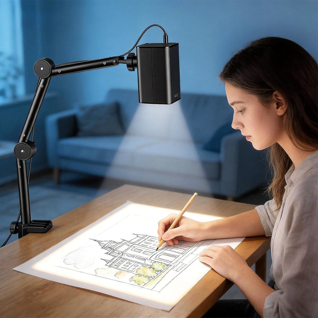 Art Projector for Tracing and Drawing - 5G WiFi & App-Free Web Control - Digital Sketch Projector with Stable Stand for Artists, Cookie Decor - Compatible with iOS/Android, Supports Online/Offline