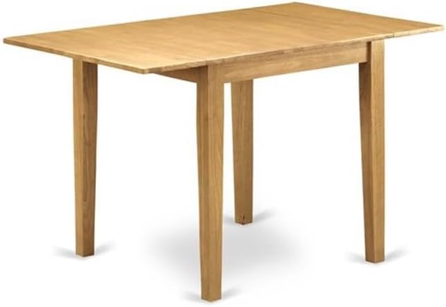 East West Furniture NDNO5-OAK-C 5 Piece Modern Dining Table Set Includes a Rectangle Wooden Table with Dropleaf and 4 Linen Fabric Dining Room Chairs, 30x48 Inch, Oak