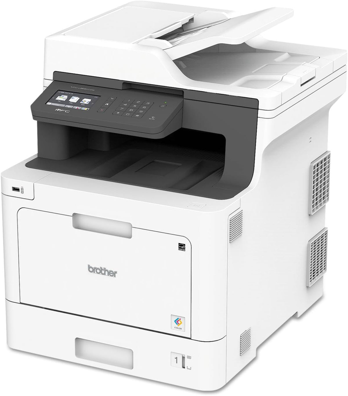Brother Color Laser Printer, White Multifunction Printer, White, MFC-L8610CDW, Wireless Networking, Automatic Duplex Printing, Mobile Printing and Scanning, Works with Alexa