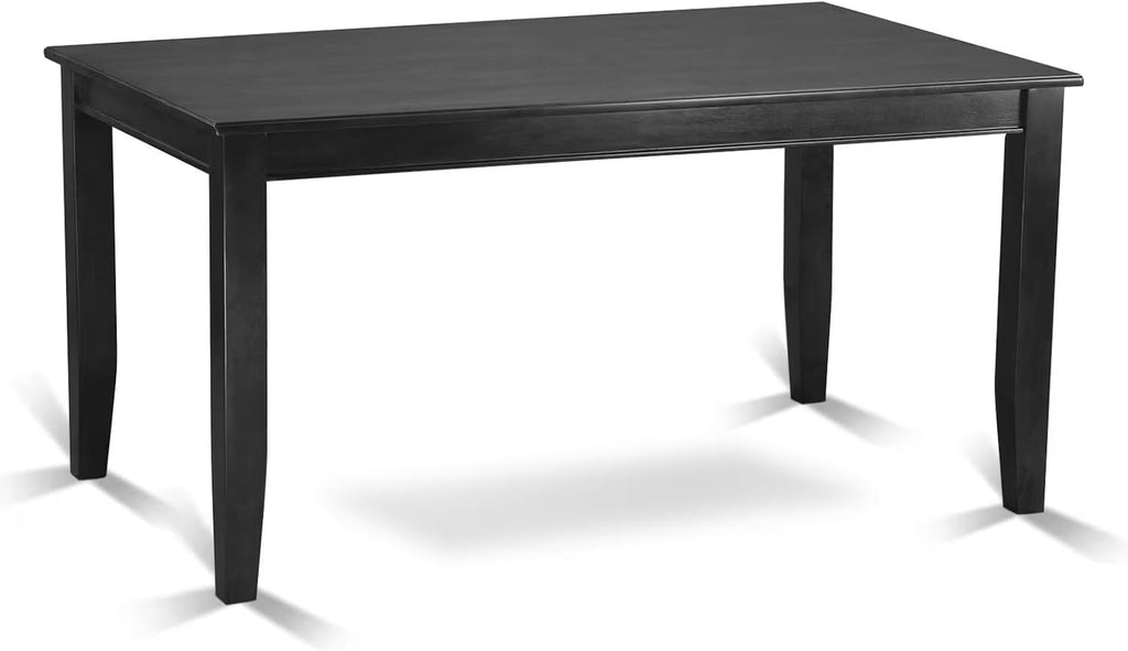East West Furniture DUWE6-BLK-W 6 Piece Dining Set Contains a Rectangle Dining Room Table and 4 Kitchen Chairs with a Bench, 36x60 Inch, Black