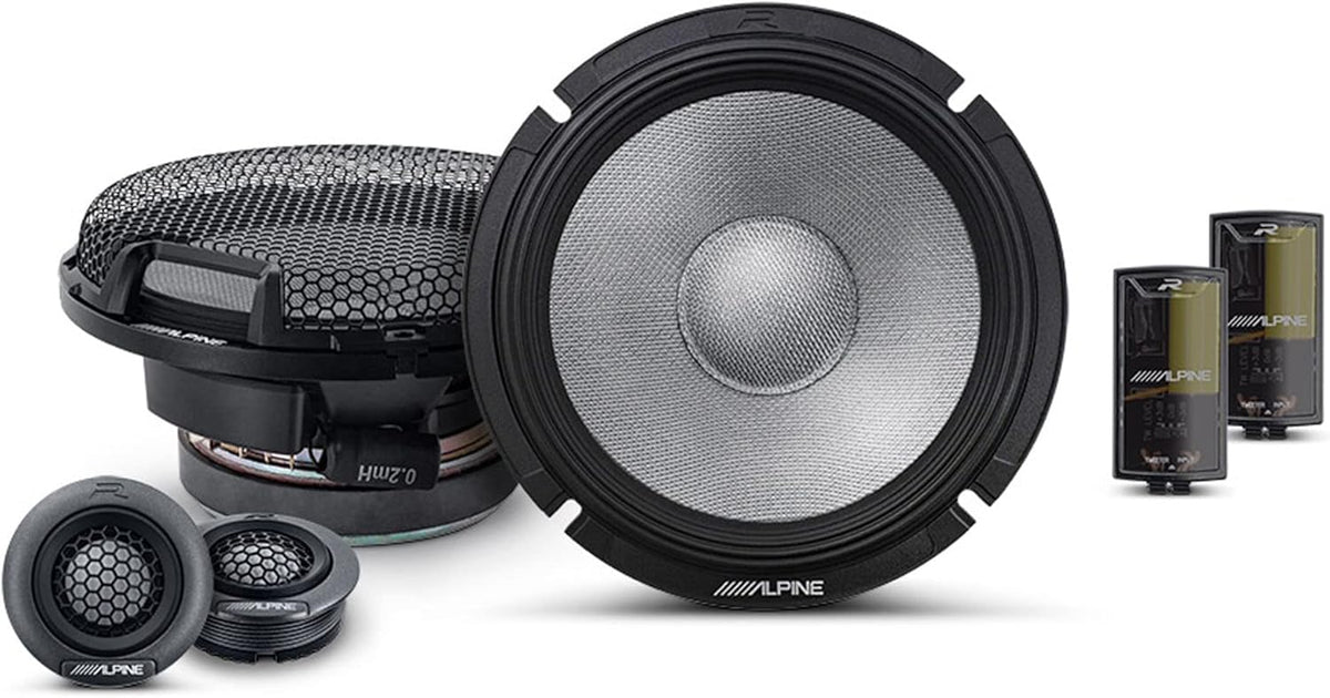 Alpine R2-S65C 6.5" R-Series High-Resolution 2-Way Component Speaker Set, Pair
