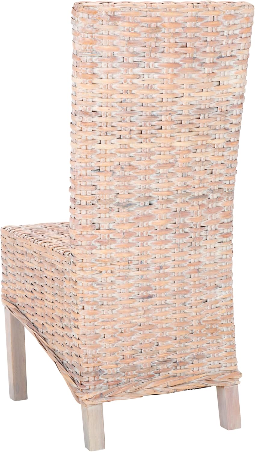 SAFAVIEH Furniture - Pembrooke Side Chair Set of 2-20' Seat Height - White-Washed - Mango Wood - Coastal Rattan Design - Ideal for Dining Room - Fully Assembled (FOX6520C-SET2)