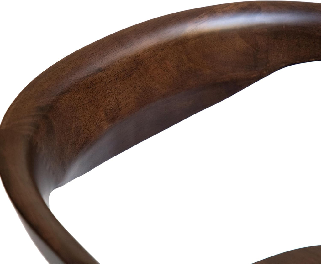 Furniture of America Nazaen III Mid-Century Modern Wood 21.5-inch Side Chairs with Rounded Backrest and Semi-Handmade for Home Kitchen, Dining Room, Rich Walnut (Set of 2)