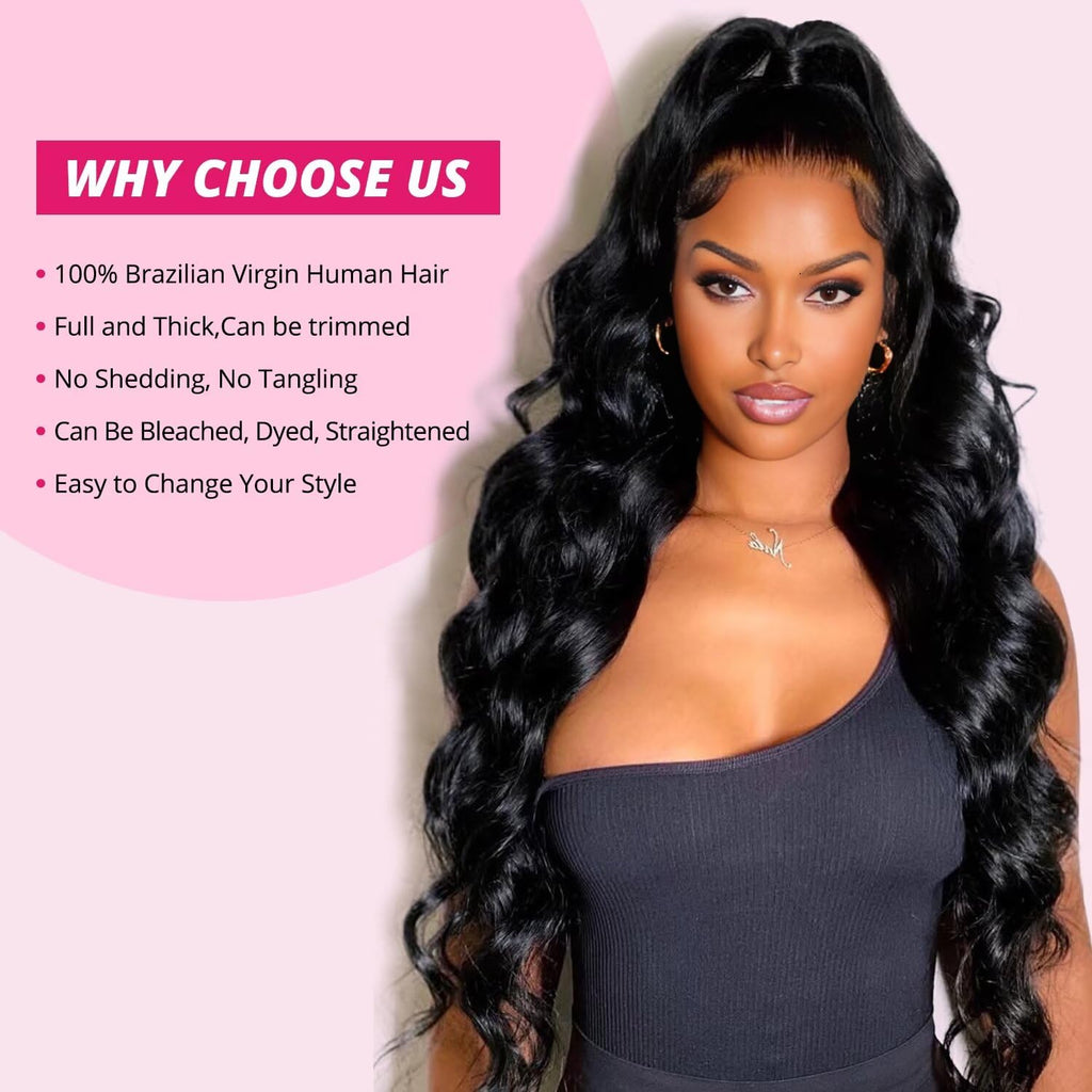 12A Human Hair Bundles 22 24 26 28 Inch Body Wave Bundles Human Hair 100% Unprocessed Brazilian Virgin Weave 4 Bundle Real Natural Black Wet and Wavy Human Hair Extensions 1B Color for Women
