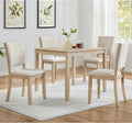 Harper & Bright Designs Modern 5-Piece Wooden Dining Table Set for 4 - Small Space 34.5" Square Kitchen Table & Upholstered Seats Chairs,Compact Apartment Dining Set,Light Oak + Beige