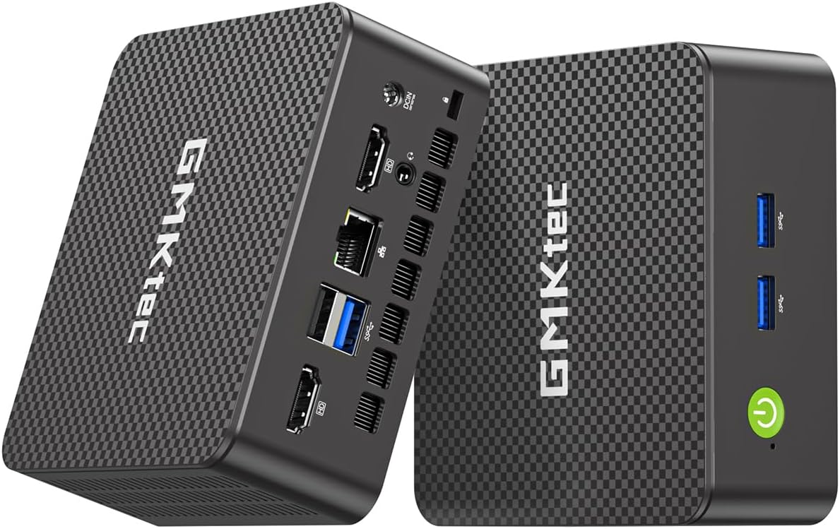 GMKtec Mini PC N95 (Beats N100, 3.4GHz) 8GB RAM 256GB M.2 SSD Mini Desktop Computer with VESA Mount for Office Home Business HTPC Proxmox, Dual 4K Display, WiFi 5, Gigabit Ethernet G3S