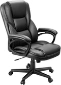 Furmax Office Executive Chair High Back Adjustable Managerial Home Desk Chair, Swivel Computer PU Leather Chair with Lumbar Support (1, Black)