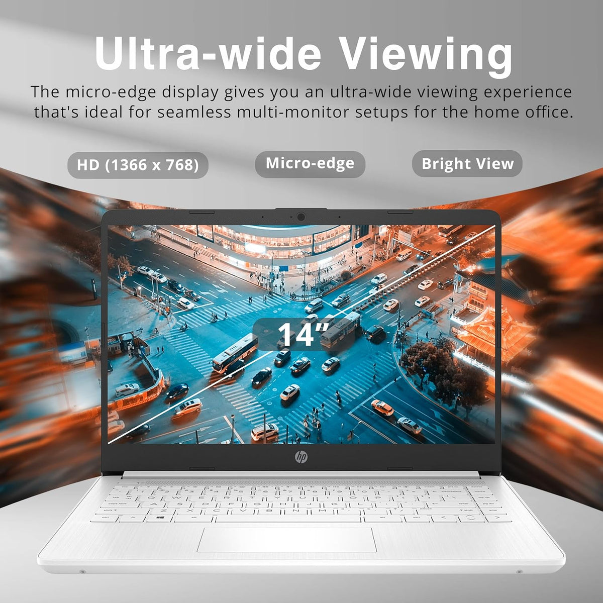 HP Stream 14" HD BrightView Laptop, Intel Celeron N4120 Processor, 16GB RAM, 64GB SSD, Intel UHD Graphics, 720p Webcam, WiFi, HDMI, Win 11 S, Silver (Renewed)