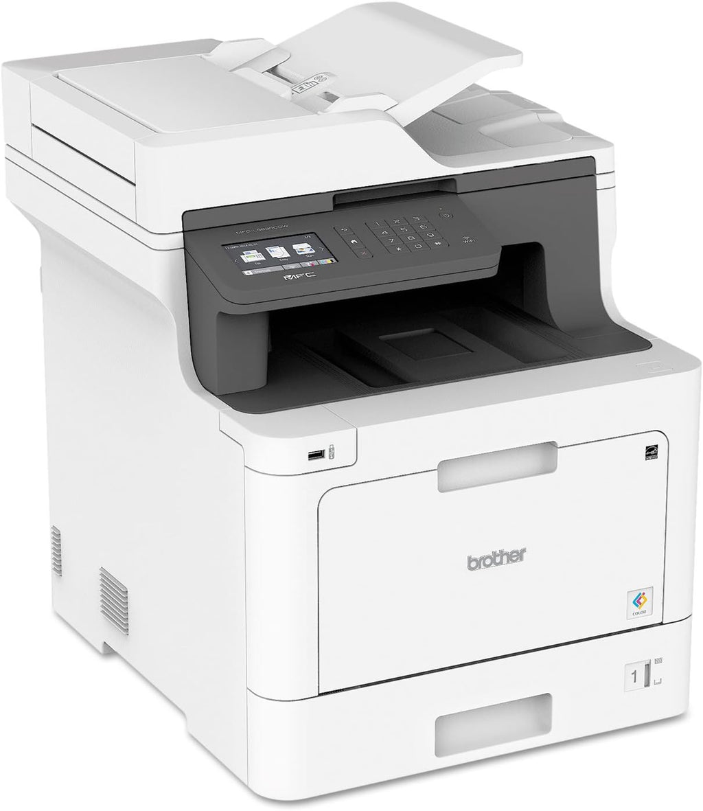 Brother Color Laser Printer, White Multifunction Printer, White, MFC-L8610CDW, Wireless Networking, Automatic Duplex Printing, Mobile Printing and Scanning, Works with Alexa