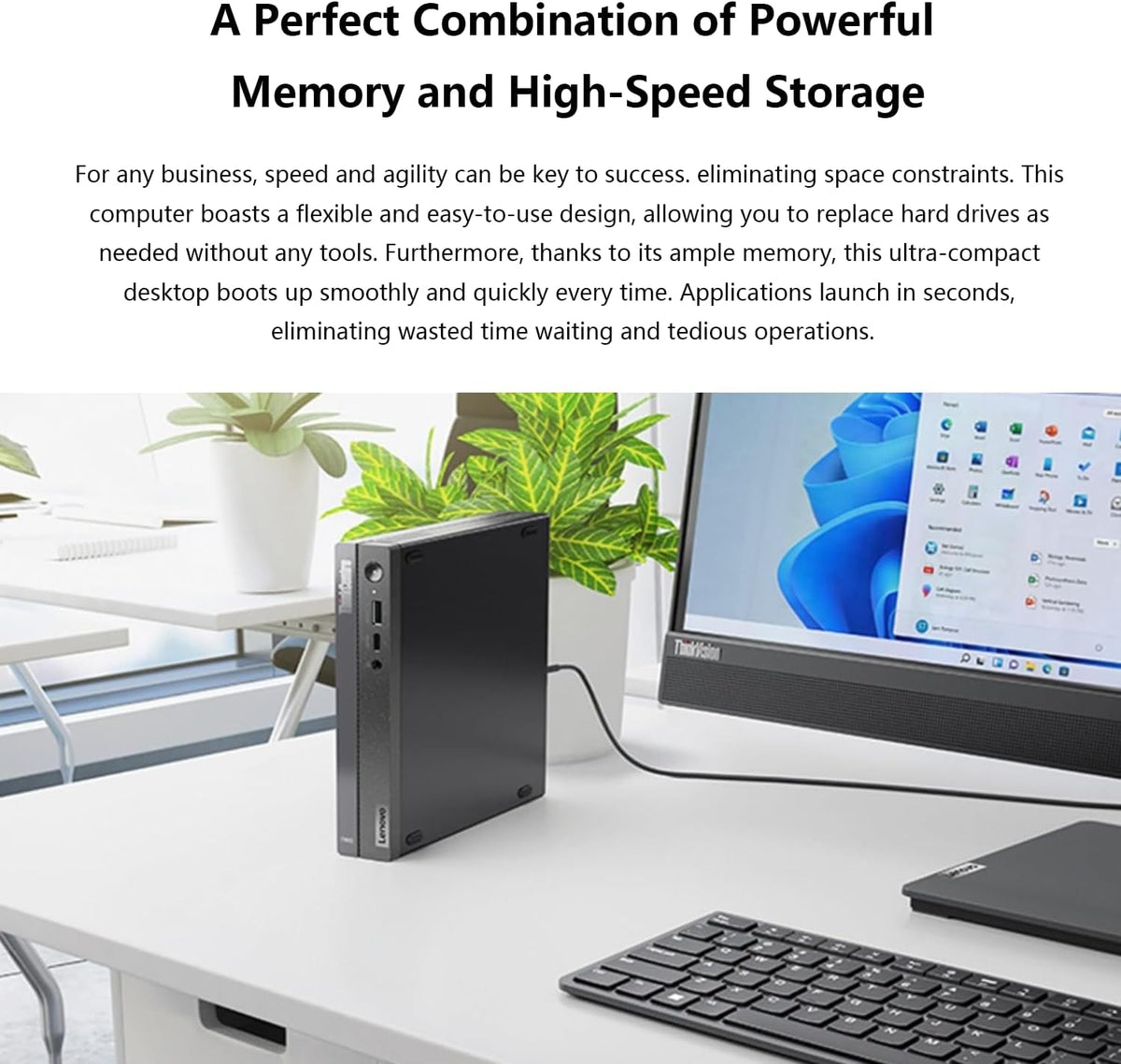 Lenovo ThinkCentre neo 50q Gen 4 Business MFF Desktop, 13th Gen Intel Core i5-13420H, 16GB RAM, 512GB PCIe SSD, Display Port, HDMI, RJ-45, Wi-Fi, Windows 11 Pro
