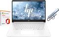 HP 14" Business Laptop, 1-Year Office 365 with Copilot AI, Dual-Core Intel Processor, Windows 11, PLUSERA 8-in-1 Hub Included, Snowflake White (Snowflake White, 16GB RAM | 576GB Storage)