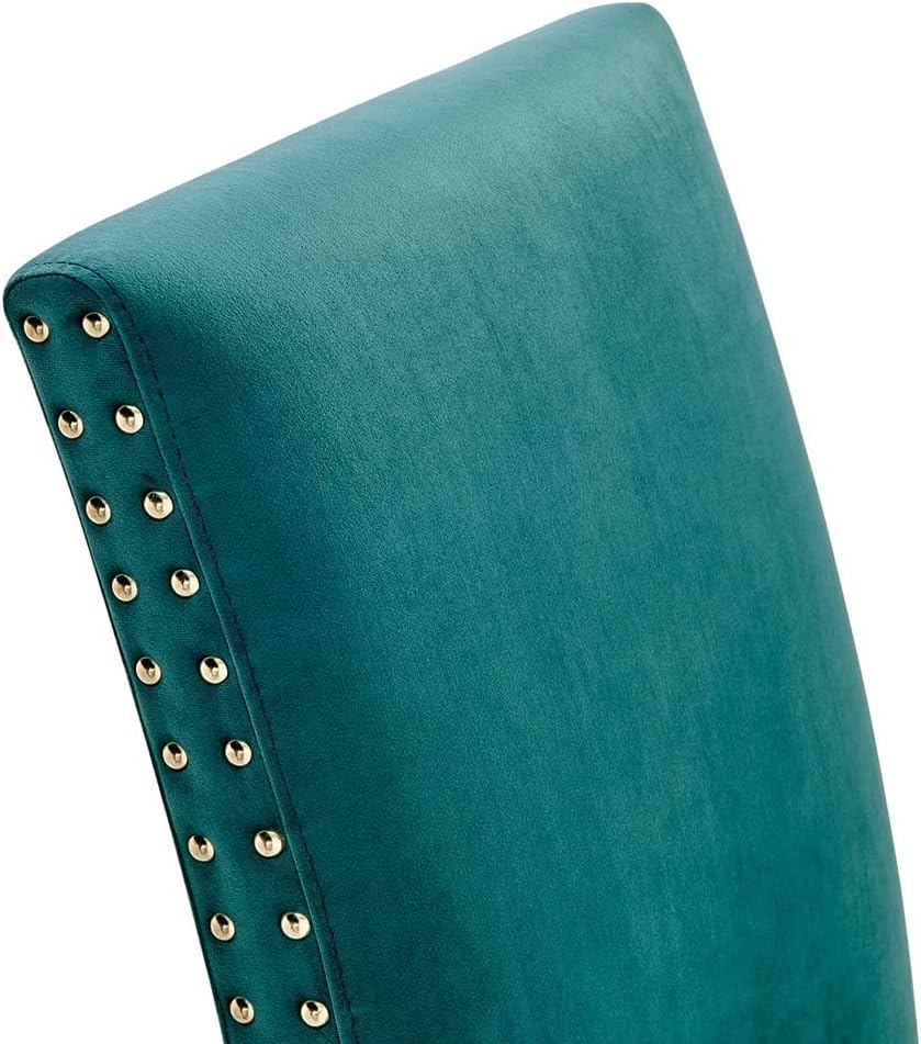 Modway Parcel Performance Velvet Dining Side Chairs - Set of 2, Teal