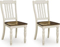 Signature Design by Ashley Waverun Casual Dining Chair,Set of 2, White & Dark Brown