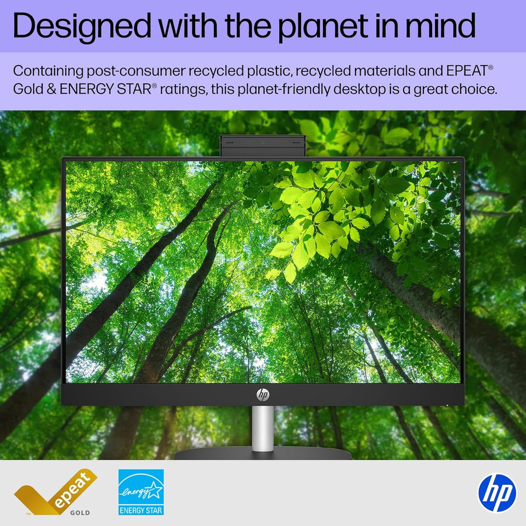 HP 23.8 inch All-in-One Desktop PC, FHD Display, Intel Core i3-N300, 8 GB RAM, 256 GB SSD, Intel UHD Graphics, Windows 11 Home, Jet Black, 24-cr0430 (2025)
