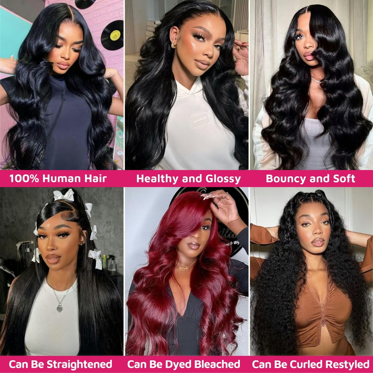 12A Human Hair Bundles 22 24 26 28 Inch Body Wave Bundles Human Hair 100% Unprocessed Brazilian Virgin Weave 4 Bundle Real Natural Black Wet and Wavy Human Hair Extensions 1B Color for Women
