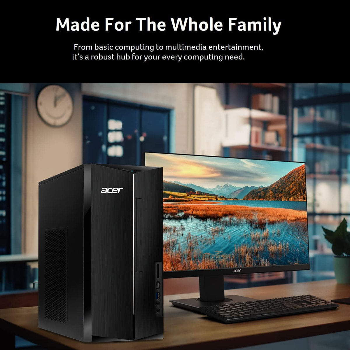 acer Aspire TC-1780-UA92 Desktop | 13th Gen Intel Core i5-13400 10-Core Processor | 8GB 3200MHz DDR4 | 512GB M.2 2280 PCIe Gen 4 SSD | SD Card Reader | Intel Wi-Fi 6E AX211 | Windows 11 Home,Black