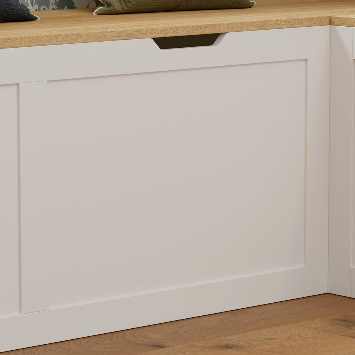 L Shaped Breakfast Nook Bench with Hidden Storage, 63 Inch Corner Dining Bench for Small Kitchen, Breakfast Nook Set for Dining Room, Entryway, Oak 63”L x 63”W x 31”H