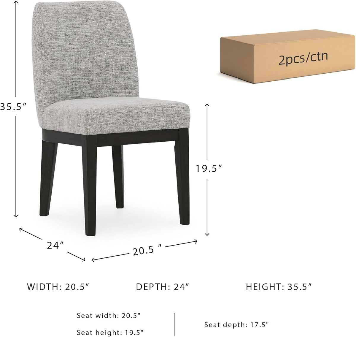 Signature Design by Ashley Burkhaus Traditional Upholstered Dining Chair, Set of 2, Dark Brown