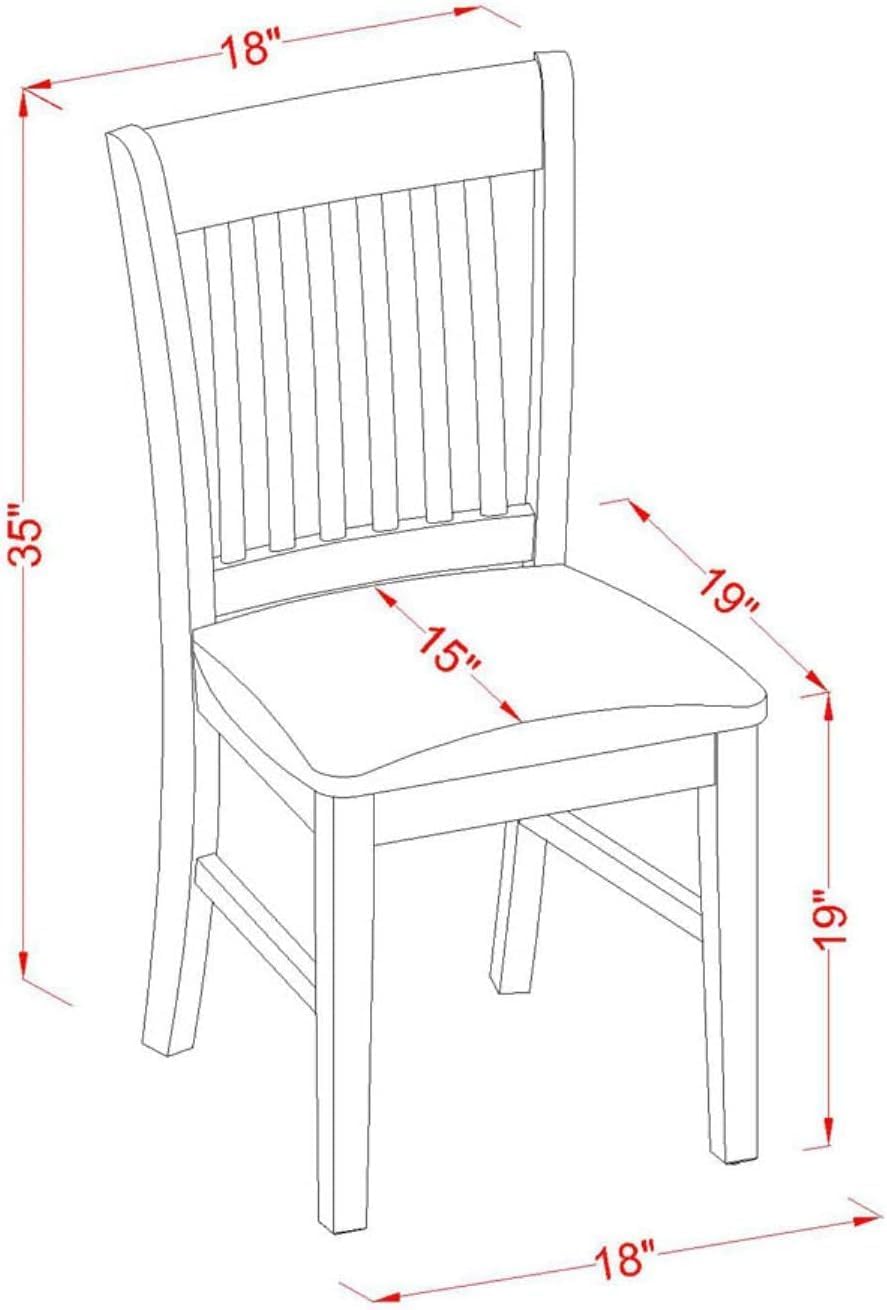 East West Furniture NFC-OAK-C Norfolk Kitchen Dining Chairs - Linen Fabric Upholstered Wood Chairs, Set of 2, Oak