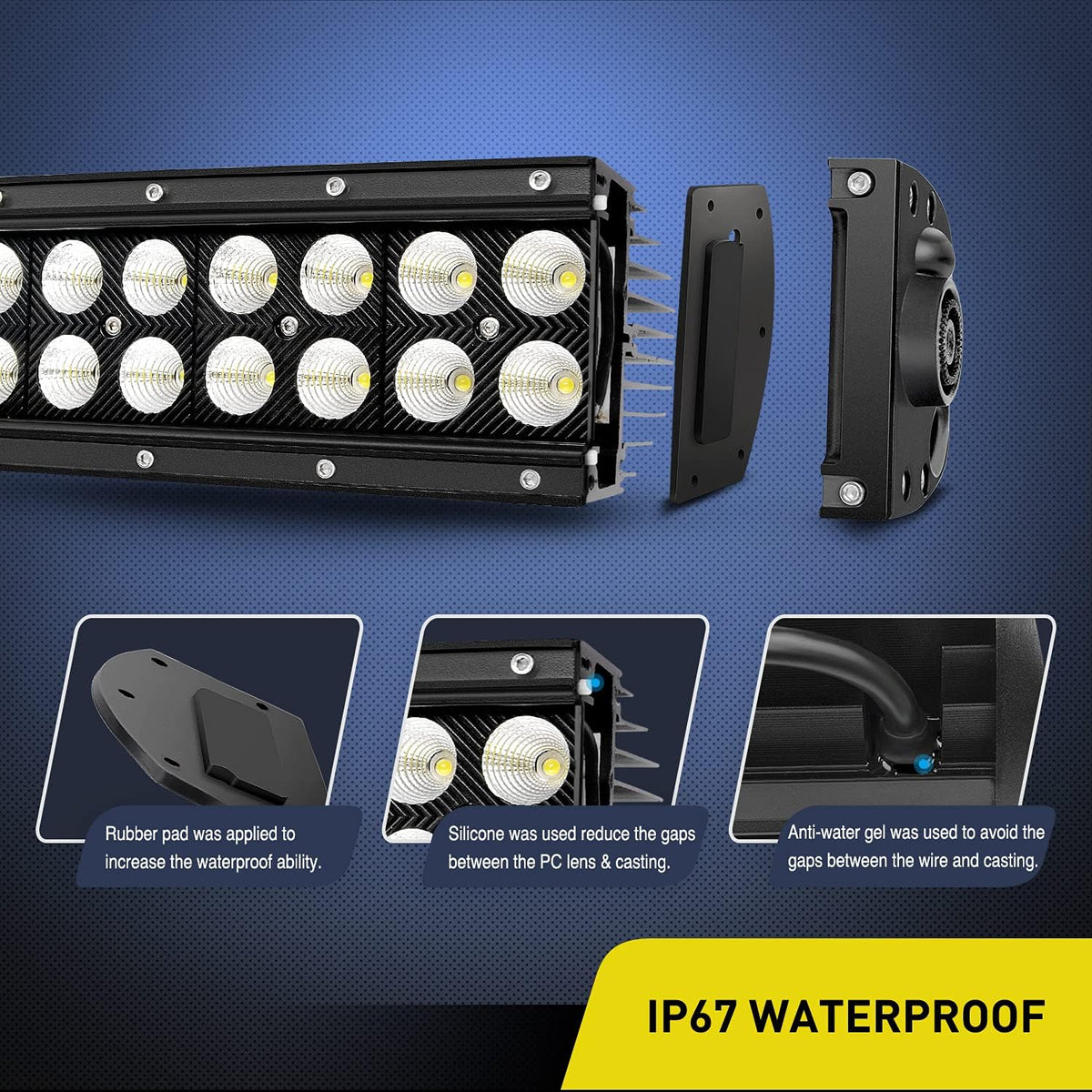 Nilight 54" 312W Curved LED Work Light Spot Flood Combo Bar Driving Fog Lamp off road lights