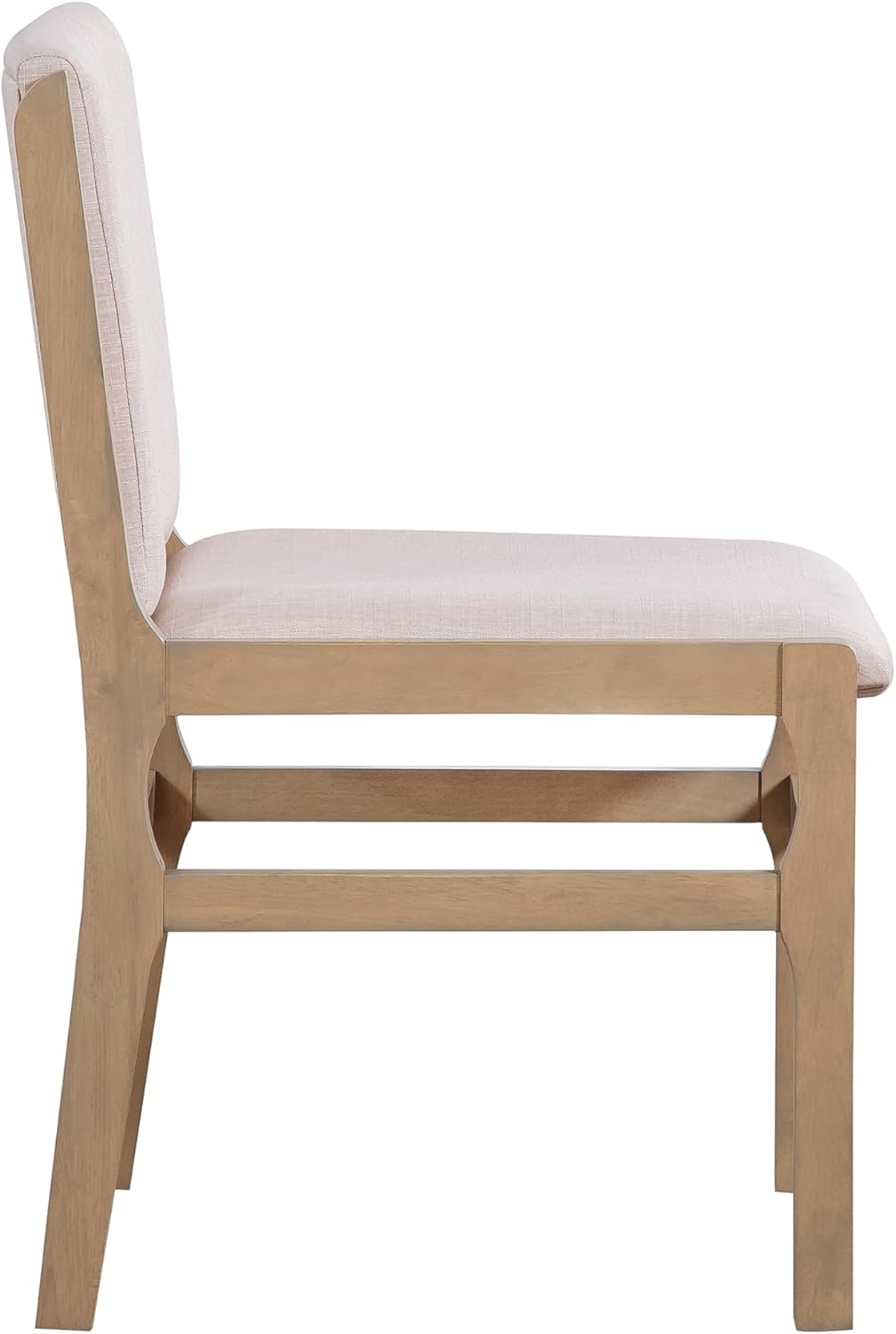 Christopher Knight Home Dean Rubber Wood Dining Chairs Set of 6, Modern Upholstered Dining Chairs, Armless Kitchen Chairs, Dining Room Living Room Accent Chair for Extra Seat, Light Natural+Beige