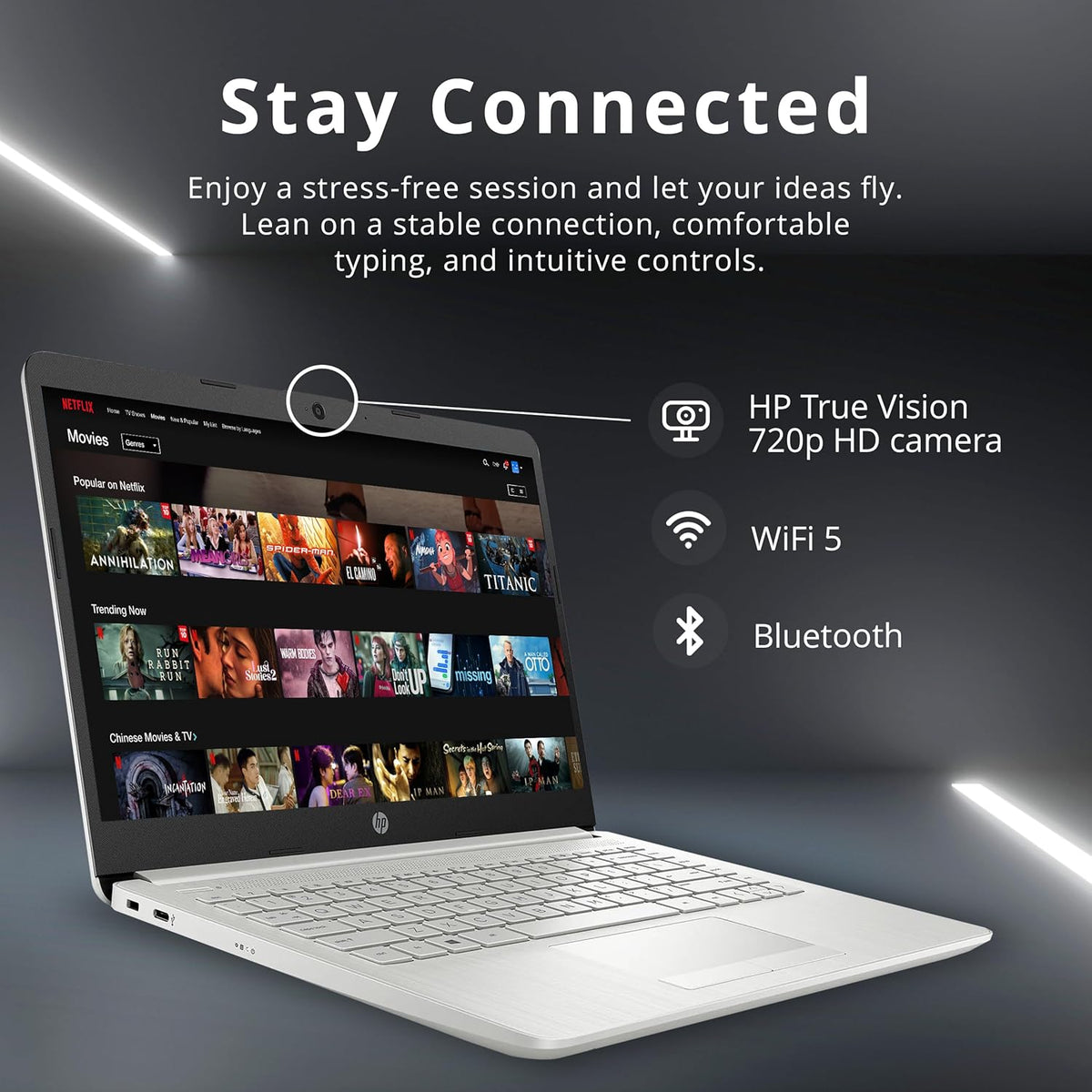 HP Stream 14" HD BrightView Laptop, Intel Celeron N4120 Processor, 8GB RAM, 64GB SSD, Intel UHD Graphics, 720p Webcam, WiFi, HDMI, Win 11 S, Silver (Renewed)