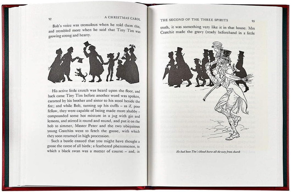 Graphic Image A Christmas Carol - Leather Bound Book Red - Fine Collectible Edition - Made in USA Quality Leather - Made in USA