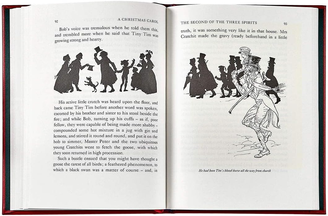 Graphic Image A Christmas Carol - Leather Bound Book Red - Fine Collectible Edition - Made in USA Quality Leather - Made in USA