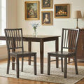 HOMCOM Farmhouse Dining Chairs Set of 2, Ergonomic Solid Wood Armless Kitchen Chairs with Rubberwood Legs for Dining Room, Kitchen, Charcoal Gray