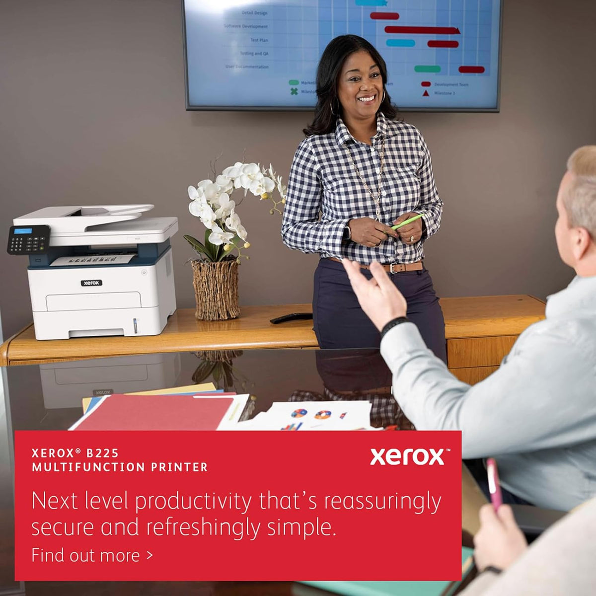 Xerox B225DNI All-in-One Printer, Laser, B&W, Wireless, ADF, Letter, Print, Scan, Copy, Energy Star Certified, Up to 36PPM