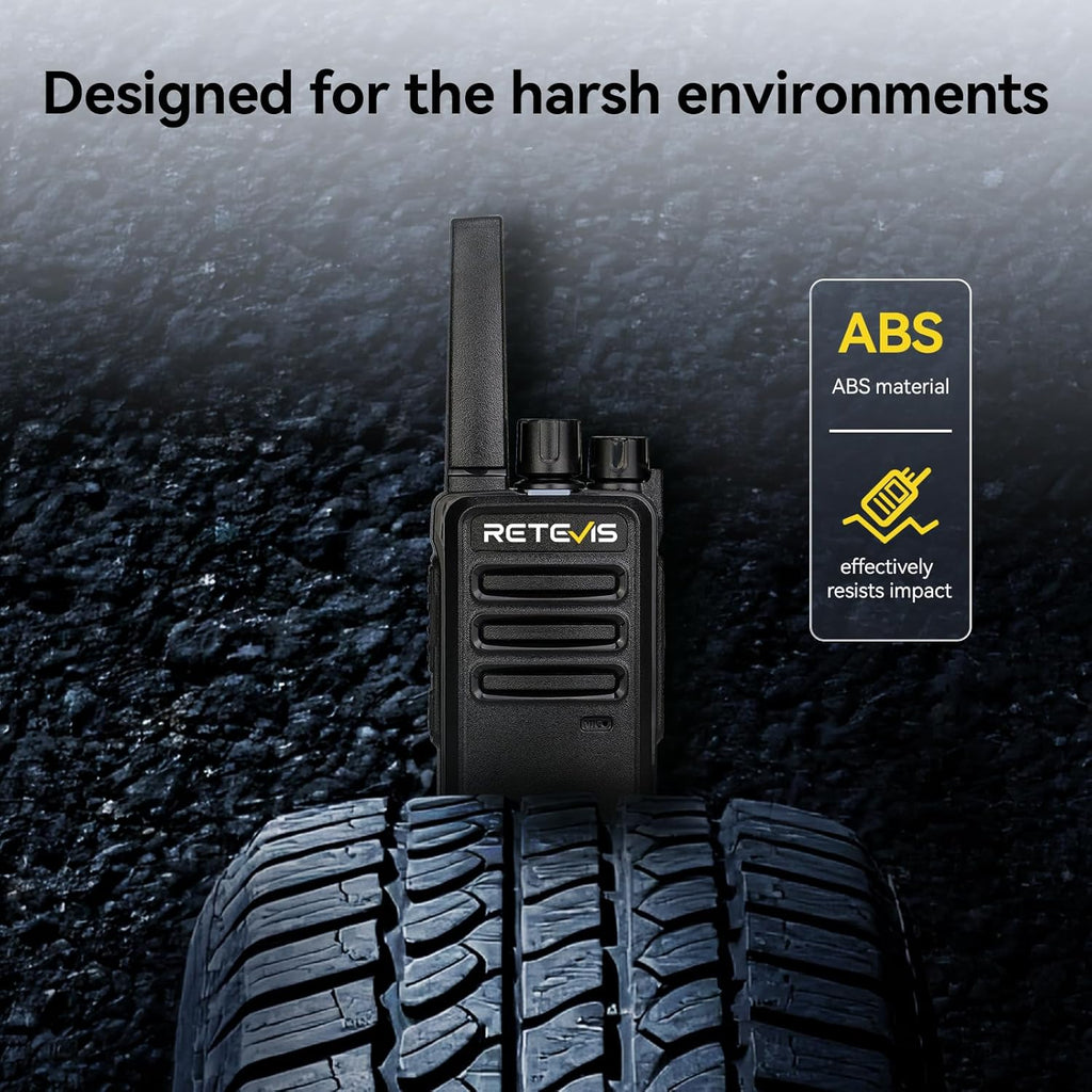 Retevis RT68 Walkie Talkies Rechargeable, Portable Two Way Radios 6 Pack with Six-Way Multi Gang Charger, Heavy Duty Walkie Talkie for Adults, Hands Free, Long Range, for School Restaurant Farm