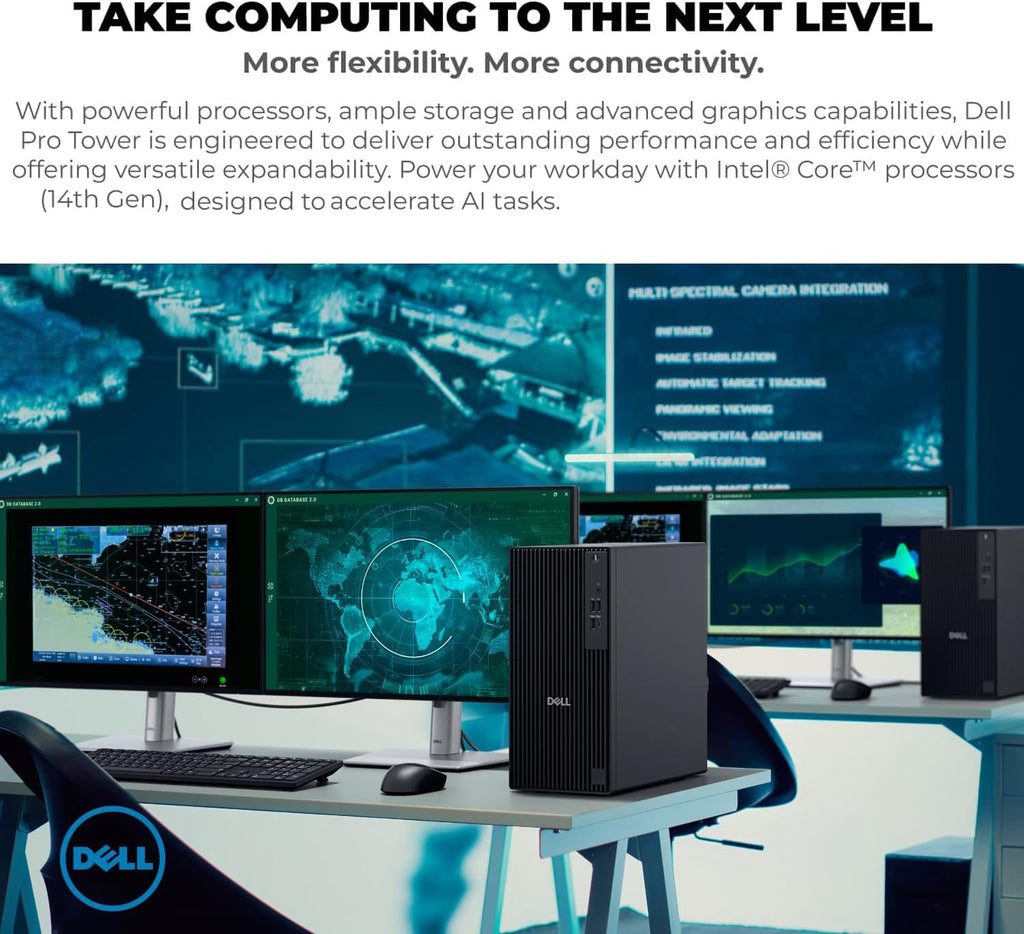 Dell Pro Tower Desktop Computer, Next Gen OptiPlex, 14th Gen Intel i3-14100 (4-Core), 8GB DDR5 RAM, 256GB PCIe SSD, Windows 11 Pro – Reliable Essential Desktop for Small Business & Home Office