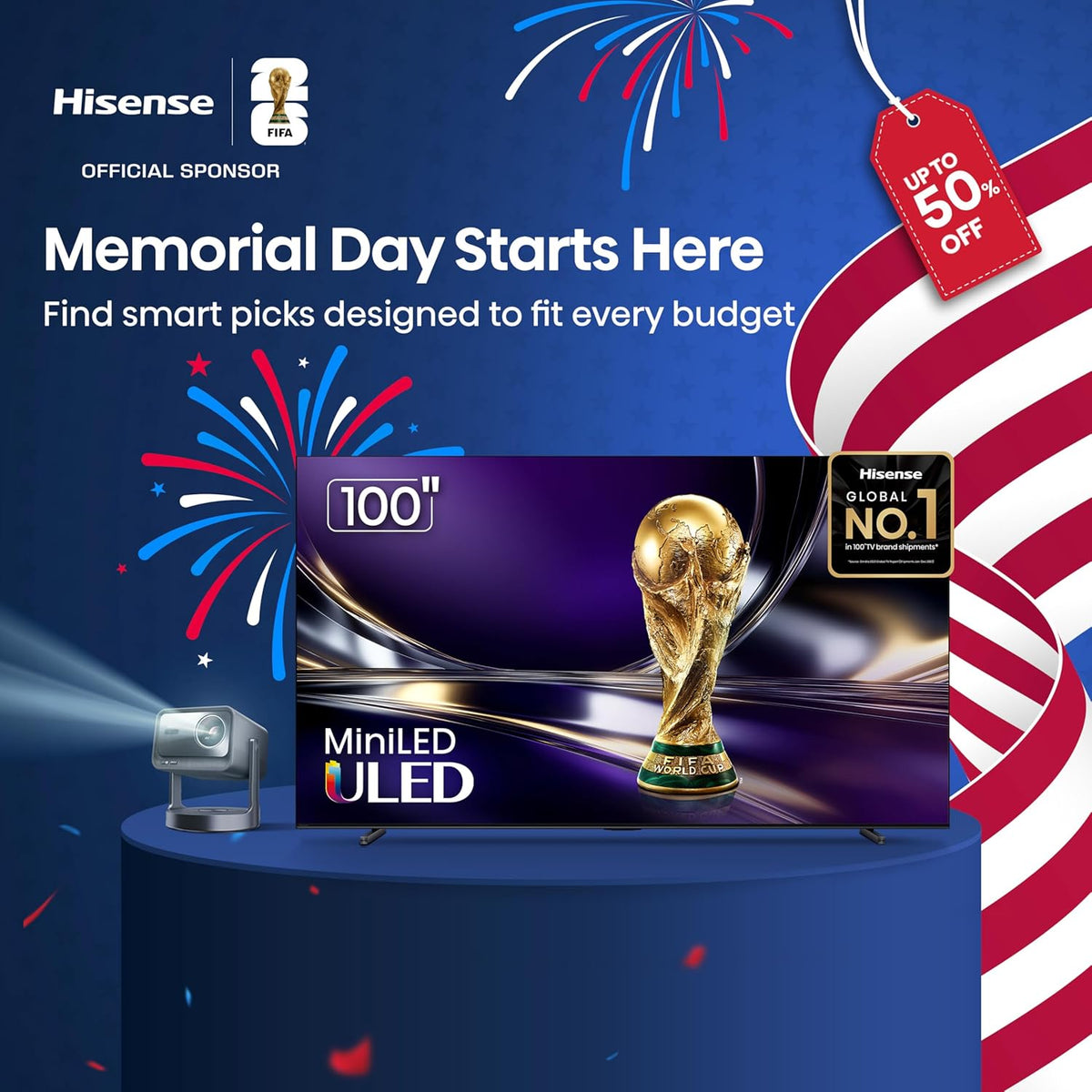 Hisense 55" U6 Pro Series Mini‑LED 4K UHD HDR Gaming AI Smart Fire TV (55U6SF Pro, 2026 New) – Hi-QLED, Native 144Hz, Motion Rate 480, Dolby Vision IQ,· Atmos, HDR10+, Glare-Free, Alexa+