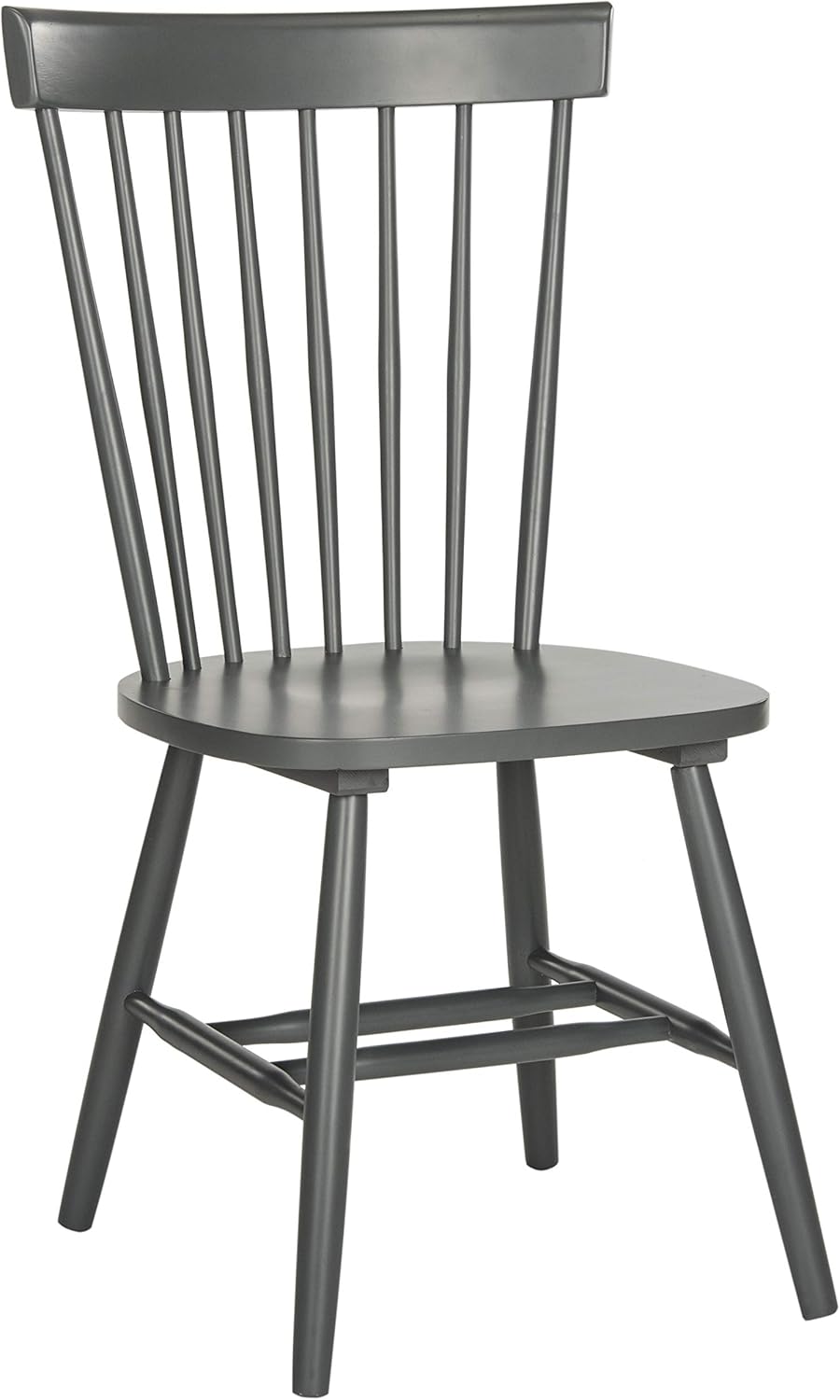 SAFAVIEH Furniture - Parker Spindle Dining Chair Set of 2 - Charcoal Grey - Solid Wood - Classic Windsor Design - Ideal for Dining Room, Kitchen, 17.3" Seat Height (AMH8500G-SET2)